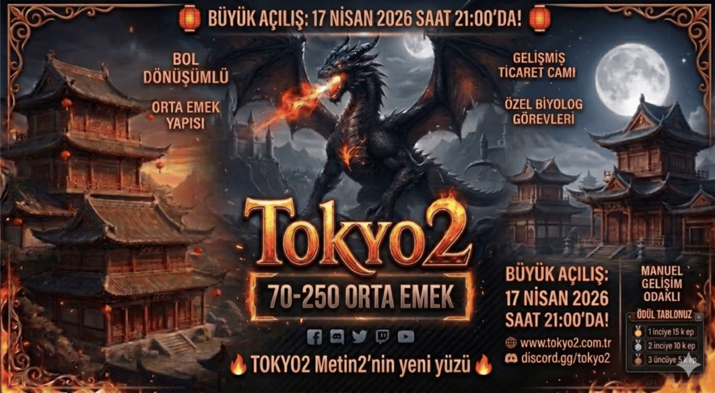 Tokyo2 - 70-250 Bol Dönüşümlü Metin2 PVP Server